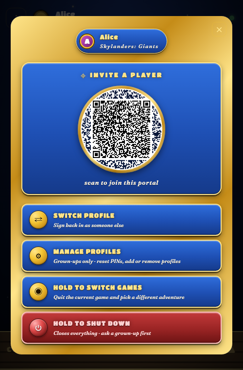 Menu overlay